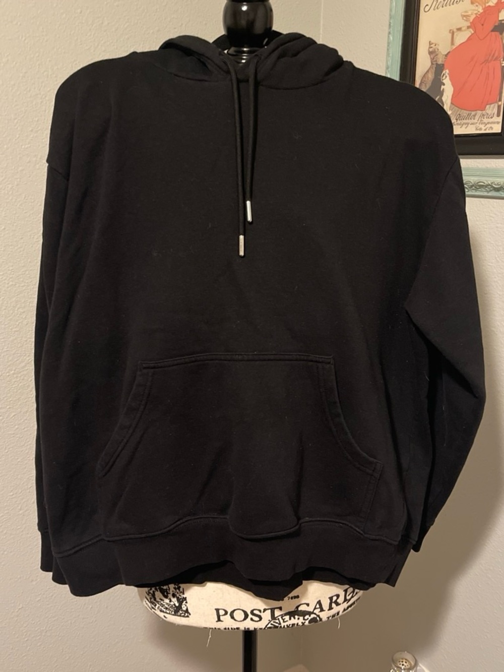 H&M Black Women's Pullover Hoodie with Kangaroo Pocket